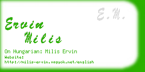 ervin milis business card